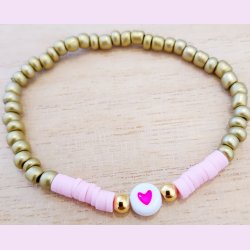 Armbnd. Pink/Guld