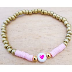 Armb�nd. Pink/Guld