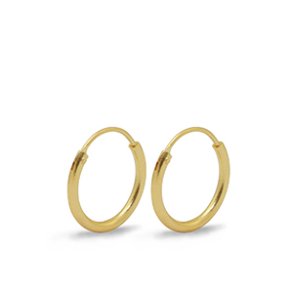 Hoops. 15 mm.24K guld bel�gning