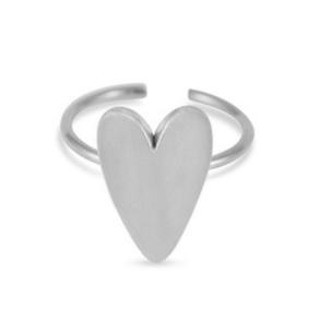Hjerte Rustfrit st�l ring. 