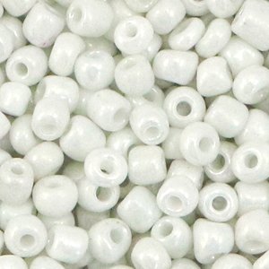 Glas perler. 4mm. Hvid