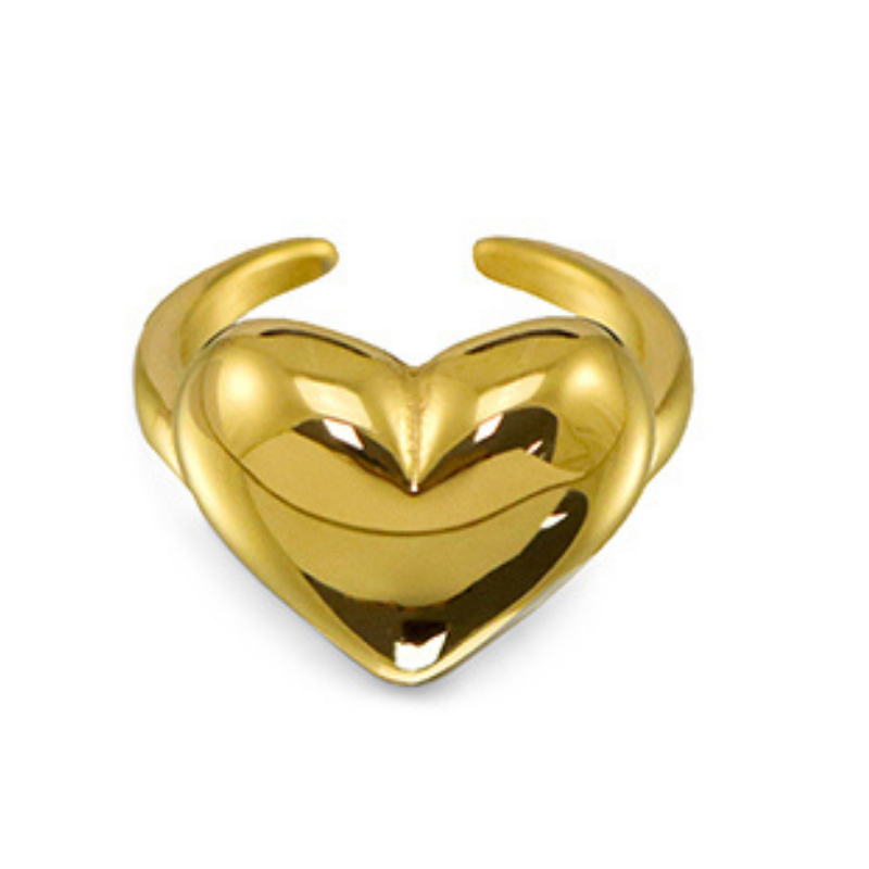 Hjerte Rustfrit st�l ring. 