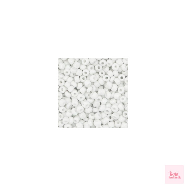 Rocailles perler. Hvid. 3mm