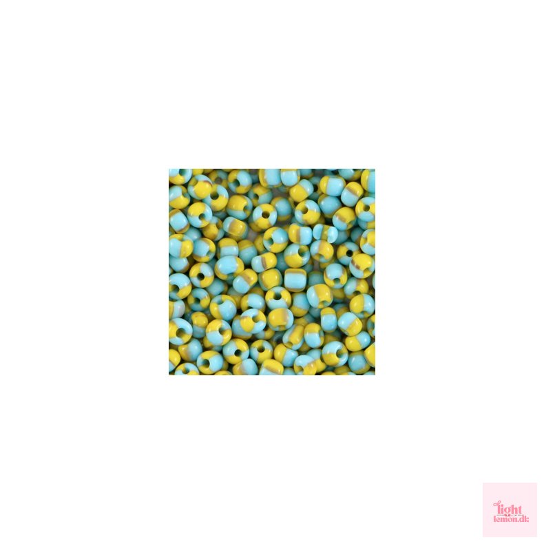 Rocailles perler.Stripes White-Green. 3mm