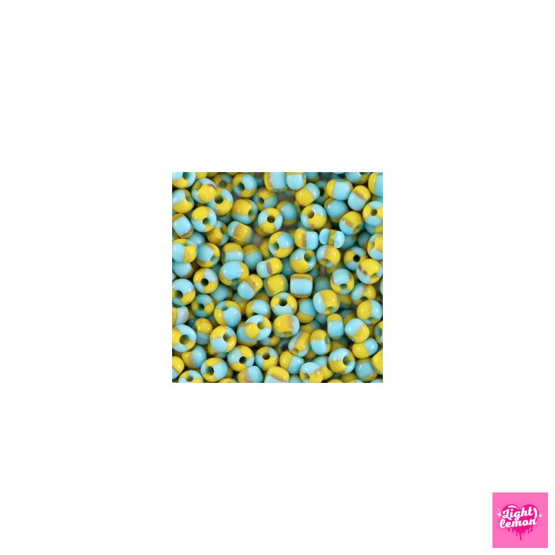 Rocailles perler.Stripes White-Green. 3mm