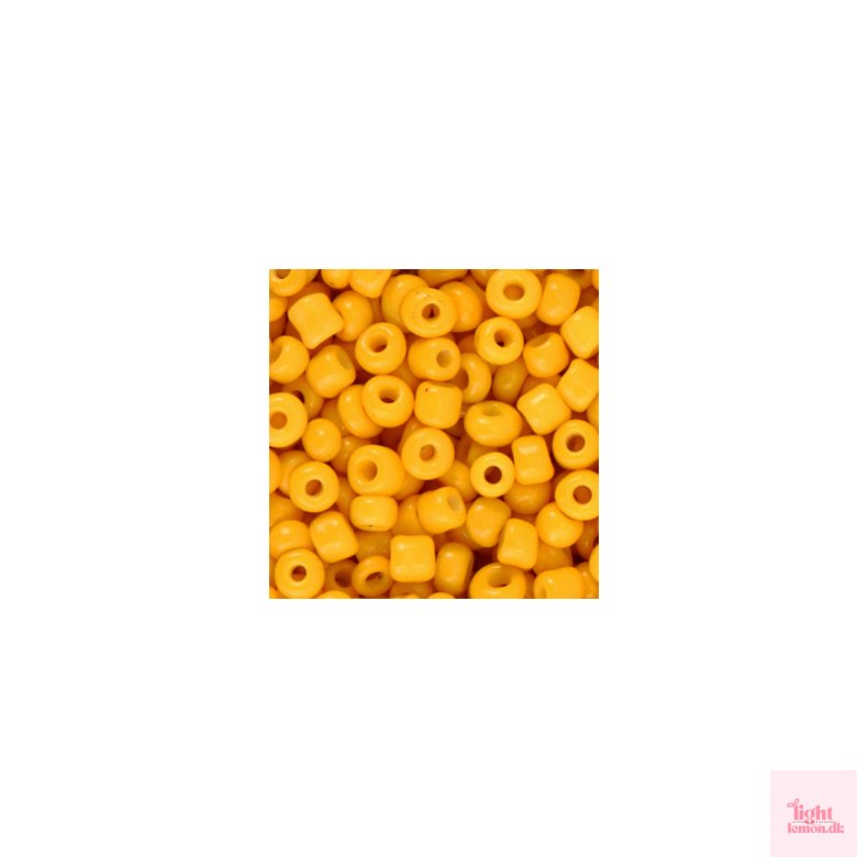 Glas perler. 4mm. Tangerine Yellow