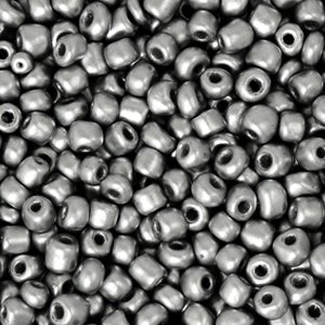 Rocailles perler. Lunar Silver metallic. 3mm