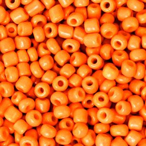 Rocailles perler. Festive orange. 3mm