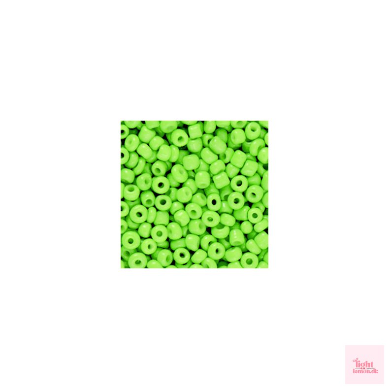 Rocailles perler. Neon Lime Green. 3mm