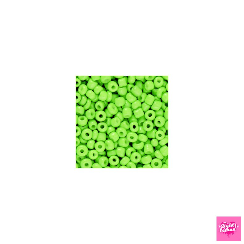Rocailles perler. Neon Lime Green. 3mm