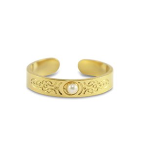 Rustfrit st�l ring med perle 