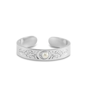 Rustfrit st�l ring med perle 