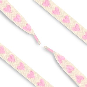 Trendy sn�reb�nd med hjerter. Sand/pink