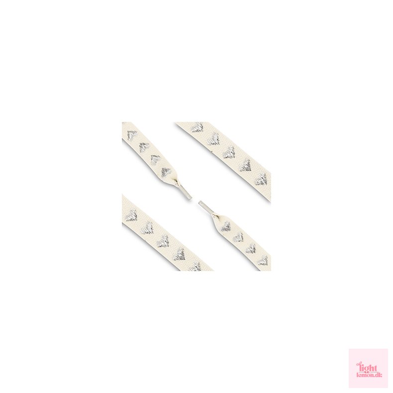 Trendy sn�reb�nd med hjerter. Sand/s�lv
