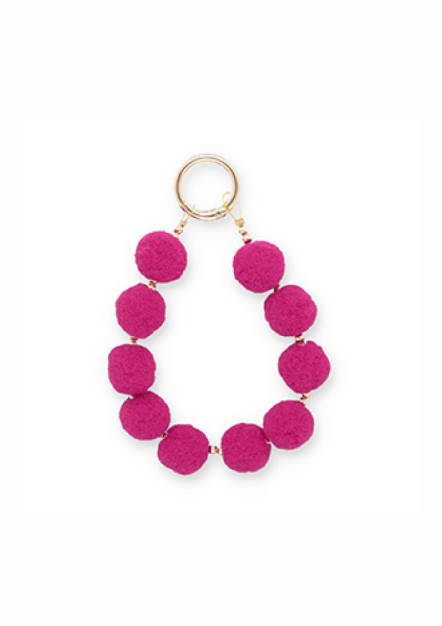 N�glering med pom pom. Magenta