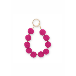 N�glering med pom pom. Magenta