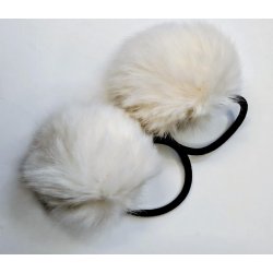 H�relastik med pom pom. Sand