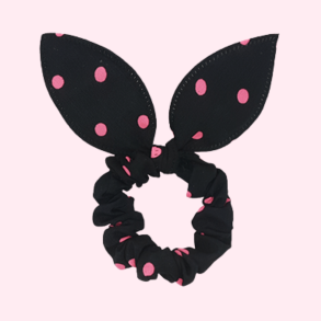 Mini bunny Scrunchie. Sort/pink