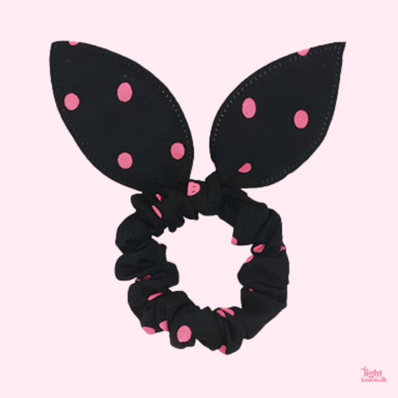 Mini bunny Scrunchie. Sort/pink