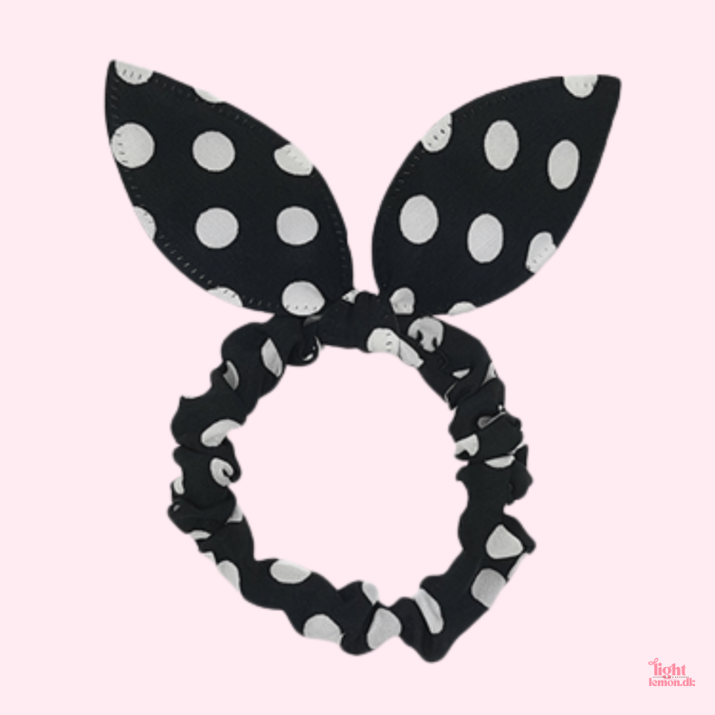 Mini bunny Scrunchie. Sort/hvid
